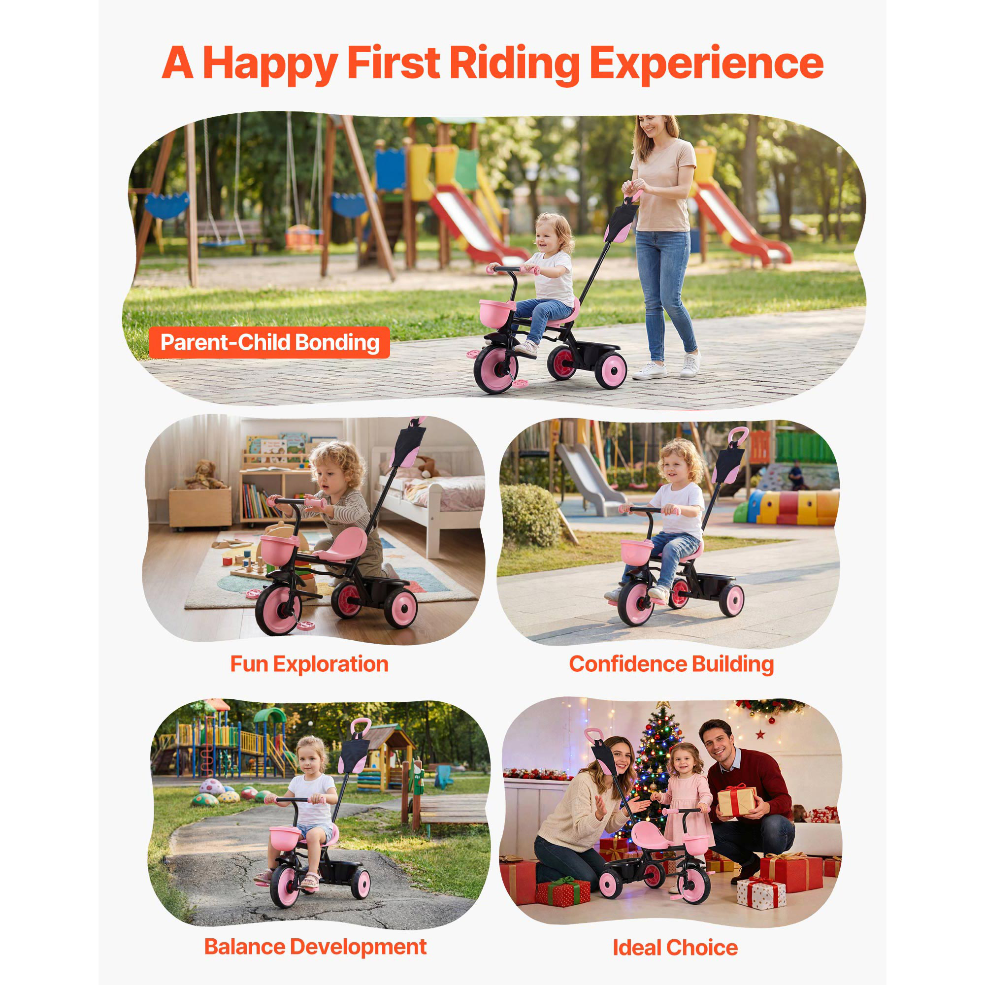 KFFKFF 2-in-1 Toddler Tricycle & Stroller, 18 Months to 5 Years photo 6