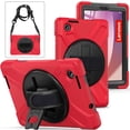 thumbnail image 3 of XYX Case for Lenovo Tab M8 4th Gen 8.0 inch 2023 Release TB-300FU with 360 Degree Rotating, Hand Strap, Shoulder Strap, Red, 3 of 7