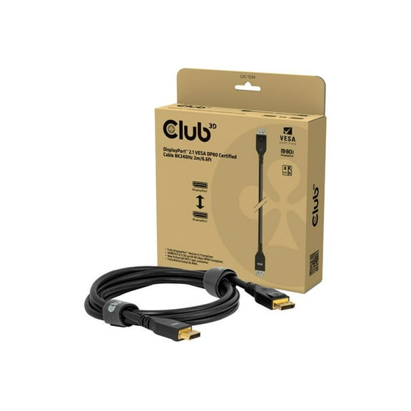 CLUB 3D B.V CAC-1094 Dp80 Vesa 2m 656ft Cable M-m Cabl Dp80 Certified Cable 2m/656ft