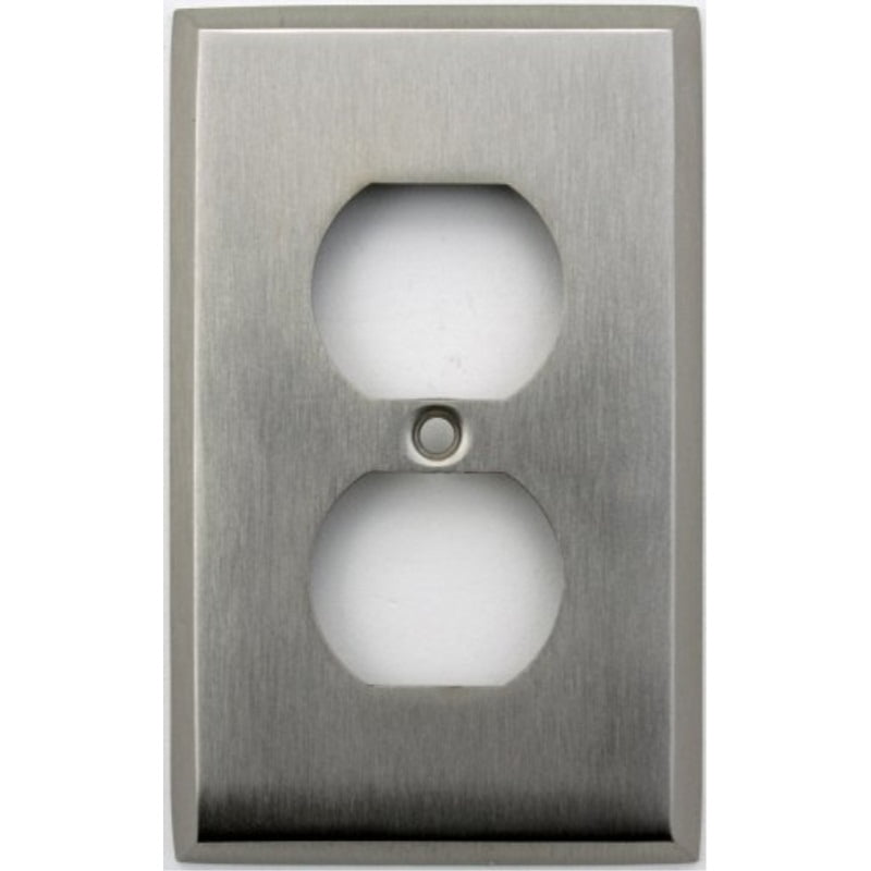 Classic Accents Stamped Steel Satin Nickel One Gang Duplex Outlet Wall