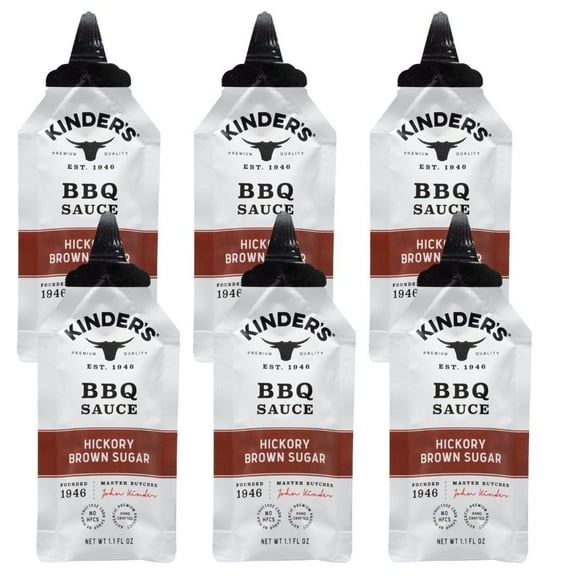 Kinder's Hickory Brown Sugar BBQ Sauce 1.1 fl oz Packet (Pack of 6)