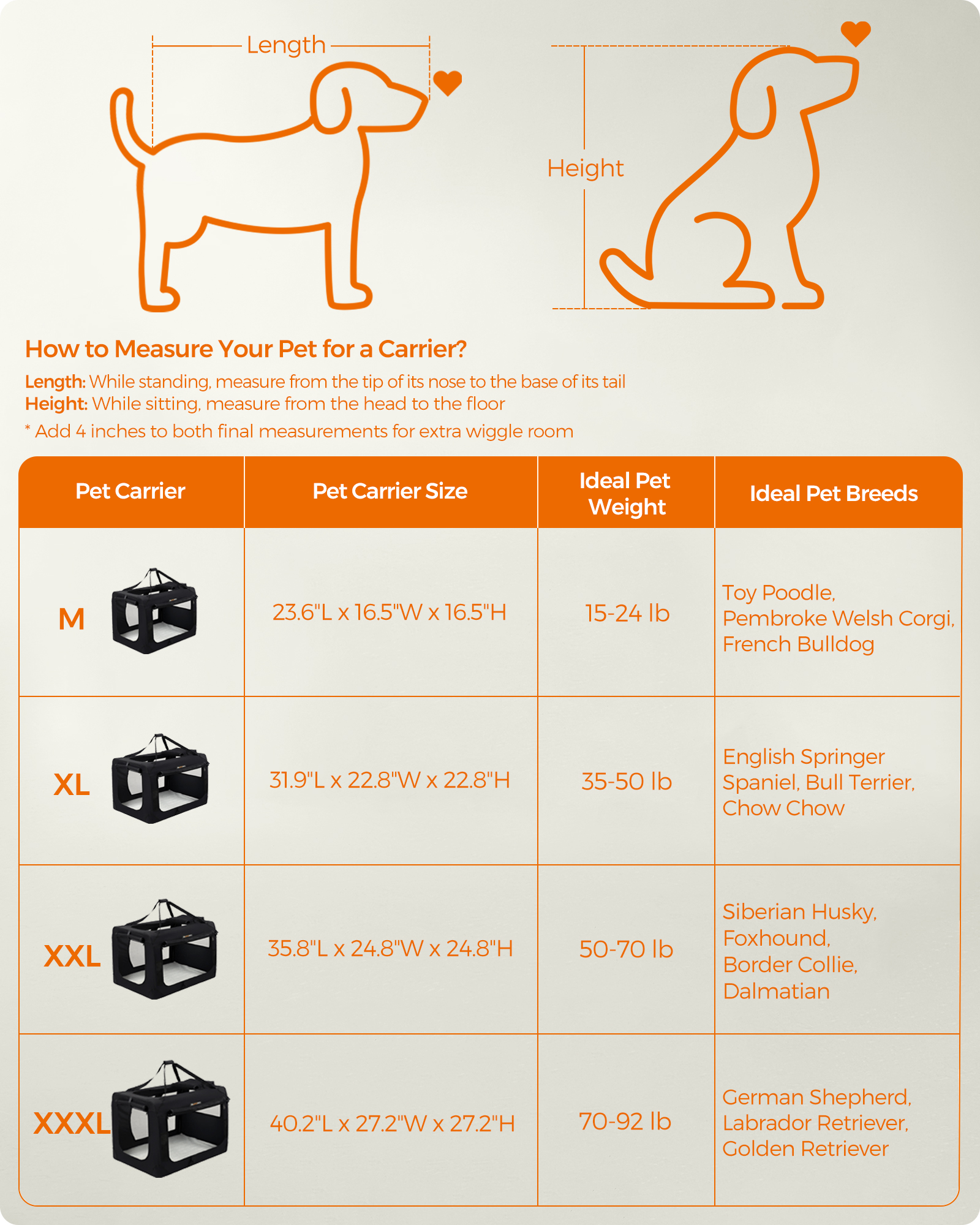 32 Inches Collapsible Soft Dog Crate, Portable Travel Crate for Indoor and Outdoor Use, Dog Carrier Kennel with Safety Zippers, for Living Room, Car, Traveling, Camping, Black