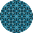 thumbnail image 1 of Ahgly Company Machine Washable Indoor Round Transitional Deep Teal Green Area Rugs, 6' Round, 1 of 7
