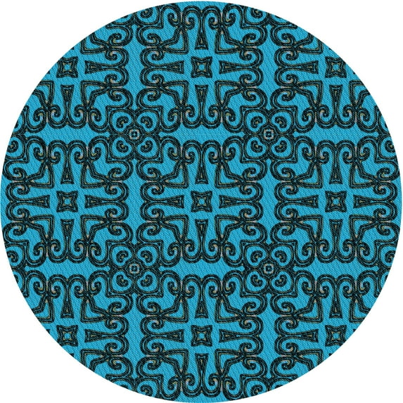 Ahgly Company Machine Washable Indoor Square Transitional Deep Teal Green Area Rugs, 3' Square