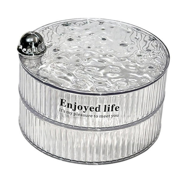 Joyero giratorio de 360 grados, organizador de almacenamiento, soporte creativo para pendientes, estuche para artículos de belleza, hogar, fiesta, 2 niveles