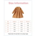 thumbnail image 4 of 5T Baby Girls Dress 6 Years Girls Long Sleeve Dress Little Girls Solid Color Dress Brown, 4 of 6