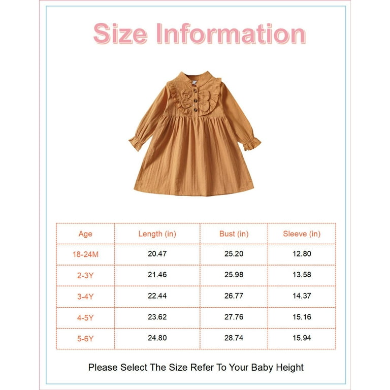 2T Baby Girls Dress 3T Girls Long Sleeve Dress Toddler Girls Solid Color Dress Brown - Walmart.com 2T Baby Girls Dress 3T Girls Long Sleeve Dress Toddler Girls Solid Color Dress Brown - Walmart.com