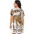 thumbnail image 2 of Bixox Cowboy Up Vintage Wild West Pattern Women's Nightgown, Soft & Breathable Sleepwear, Round Neck Knee-Length Pajama Dress,Loungewear for Home & Sleep, 2 of 7