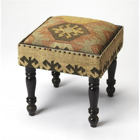 20 x 18 x 18 in. Bohemian Multi Color Jute Stool