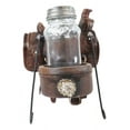 thumbnail image 2 of Country Western Cowboy Horse Saddle Silver Conchos Salt Pepper Shakers Holder, 2 of 7