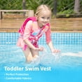 thumbnail image 6 of Gogokids Kids Swim Vest Life Jacket Flotation Swimming Aid with Adjustable Safety Strap,Flower Pink, 6 of 9