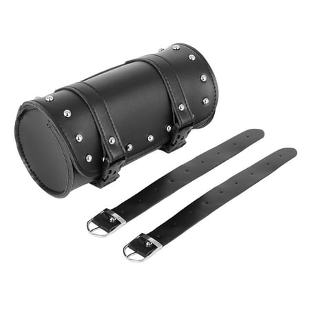 Universal Motorcycle Black Tool Bag Saddlebags Luggage Synthetic Leather Waterproof Quick Release with Plastic Buckle
