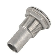 Thru Hull Fittings for Boats, Stainless Steel Thru-Hull Fitting Hose Barb Marine Barbed Hose Thru Drain, 1 inch I.D. Hose with Nut Boat Plumbing Fittings for Boats, Yachts, Marine