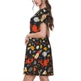 thumbnail image 2 of Disketp Seafood And Drinks para Vestido de Manga Corta para Mujeres, Vestidos de Verano para Mujeres, Casual y Holgado para la Playa, 2 of 6