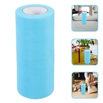 MLINS 5.9 Inch x 25 Yards Wedding Tulle Roll Spool Tutu Skirt Fabric Wedding Party Gift Bow Craft (Blue)