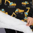 thumbnail image 3 of Oversized Wearable Blanket Hoodie,Cartoon Construction Vehicles Trucks Black Pattern Sherpa Blanket Hoodie with Super Pockets,Super Warm Fuzzy Pullover for Women & Men, 3 of 6