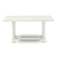 thumbnail image 6 of East West Furniture V026MZ001-6 6-Pc Table Set Contains a Dining Table - 4 Cream Dining Chairs and a Wood Bench - Wire Brushed Linen White Finish, 6 of 8