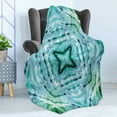 thumbnail image 4 of Abstract Soft Flannel Fleece Blanket, Star Inside Square Shaped Tie Dye Effect Print Surreal Soft Monochrome Graphic, Cozy Plush for Indoor and Outdoor Use, 60" x 80", Teal and Blue, by Ambesonne, 4 of 5