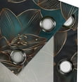 thumbnail image 4 of Ambesonne Floral Grommet Curtain, Geometric Art Retro Flowers, 50"x120", Petrol Blue and Cinnamon, 4 of 5