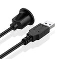thumbnail image 3 of USB 3.0 Flush Mount Cable with Buckle- Dashboard Panel Dash Mount 1 Port USB Socket Plug Jack Connector Extension Wire Cord Water Resistant Male to Female for Car Truck Trailer Boat Motorcycle 3FT, 3 of 7