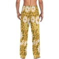 thumbnail image 6 of Men's Pajama Pants with Pockets Sleepwear Lounge Pants Stretch Casual White Yellow Flowers, 6 of 6