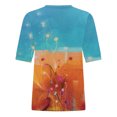 thumbnail image 5 of Mujeres Fahion Estampado floral Camisas casuales Cuello redondo Manga corta Camisetas casuales Cuello Blusa Túnica Tops Pompotops hkajfhjk458501, 5 of 5