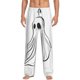thumbnail image 1 of Balery Cute Ghost Simple Drawing Pantalones de pijama para hombre, pijama ultraligero, pantalón de descanso-Large, 1 of 6