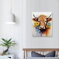 thumbnail image 3 of GOSMITH Sunflower Highland Cow 11"x14" Poster - Rainbow Watercolor Cute and Unique Longhorn Art Print for Fun Wall Decor, Ideal for Farmhouse, Kitchen, Bathroom, Dining Room, and Office, 3 of 4