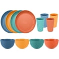 thumbnail image 1 of 12 Pieces Bowl Set Tablewares, Wheat Straw Dinnerware Sets, Lightweight Degradable Dinner Plates Set,Bowls, Cups, Tablewares Set, Dishwasher Safe, 1 of 6