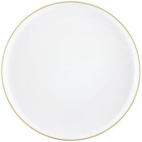 5.5 inch White Plastic Dessert Plates with Gold Rim – Disposable, Elegant, Versatile Plates, Everyday Use, Parties, Desserts, Special Occasions – BPA-Free, Easy to Clean, Stylish Tableware (10)