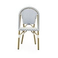 thumbnail image 4 of Noble House Elize Aluminum & Faux Rattan Bistro Chairs in Blue/White (Set of 4), 4 of 9