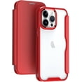 thumbnail image 2 of Case for iPhone 14,Clear Back Design Heavy Duty Drop Protection Anti Theft Flip Leather Wallet Cover with Card Holder Shockproof Phone Case for iPhone 14,6.1 Inch 2022 (Red), 2 of 8