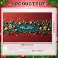 thumbnail image 3 of Red Background Christmas Banner Green Pine Branches New Year Banner Gingerbread Man Star Ornaments Holiday Banner for Christmas Party New Year Celebration Home Decoration, 3 of 9