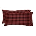 thumbnail image 4 of VHC Brands Cumberland Buffalo Check Cotton Rustic King Bedding Accessory, Pillowcase Set 21x40, Chili Pepper Red, 4 of 6