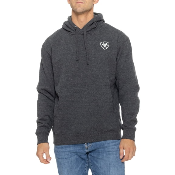Ariat Men's Long-Sleeve Denim Badge Hoodie (Black Heather, Small, S)