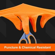 GLOVEWORKS Heavy Duty Orange Gloves for Mechanics, Auto, Nitrile, L, 100 Count