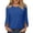 Dark Blue, variant on Womens Pullover Tops 3/4 Sleeve Crew Neck T-Shirts Spring Autumn Season Solid Color Breathable Fabric Regular Fit Soft Knit Construction Basic Tee Shirts Item Brown S