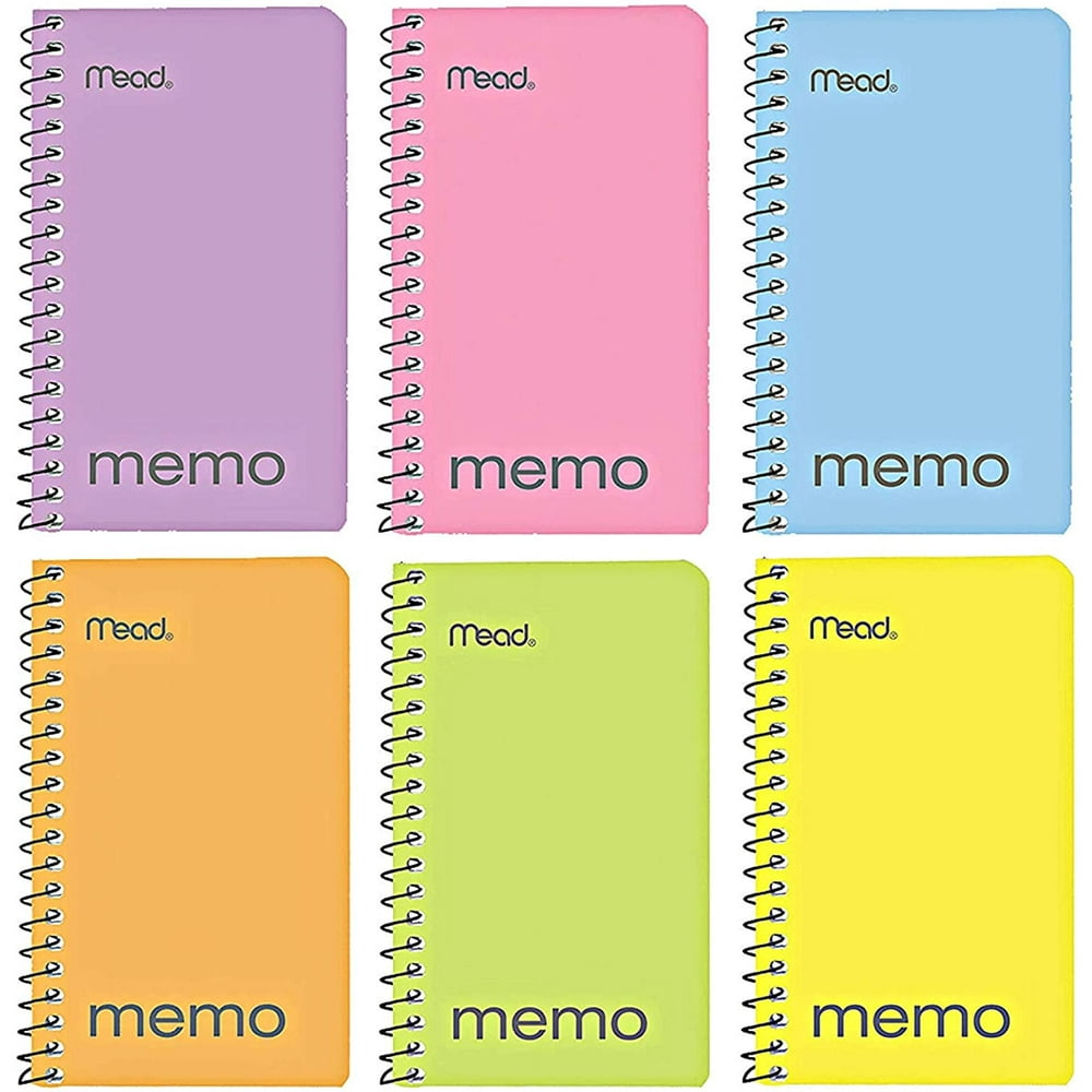 Mead Small Notebook, 12 Pack of pocket notebook 3x5 " College Ruled Small Memo Pad Wirebound 60