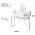 thumbnail image 2 of Women Dresser, Happydeer Vanity Table with LED Lighted Mirror, 4 Drawers and Opening Shelves Dressers, Dressing Table for Bedroom, 3 Modes Brightness Adjustable Makeup Desk, 2 of 6