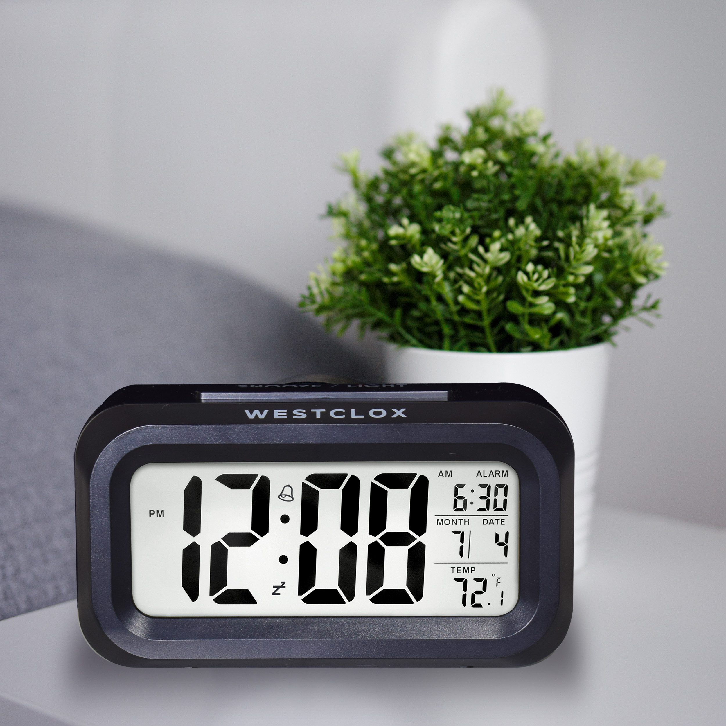 Mainstays Black Digital Alarm Clock with LED Backlight and Easy-to-Read LCD Display - image 5 of 5