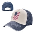 thumbnail image 7 of America Flag Baseball Cap Distressed Adjustable Vintage Cotton Denim Hat for Women Men, 7 of 7