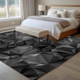 thumbnail image 4 of Large Area Rugs for Living Room Bedroom, Black Geometric 8'x10' Rug Washable Carpet Runner Indoor Outdoor, Contemporary Minimalism Abstract Pattern Non Slip Floor Mats Rug for Kitchen, Patio, 4 of 8