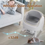 PetPivot Automatic Cat Litter Box Self-Cleaning with Safety Protection, Mat and Trash Bags Included, Grey