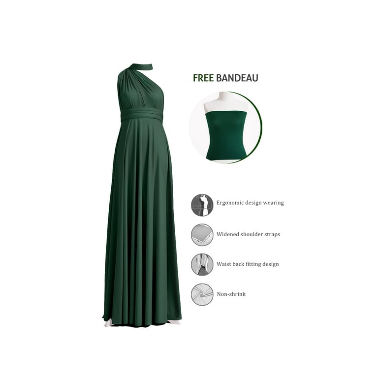 72Styles Infinity Dress with Bandeau, Convertible Bridesmaid Dress, Long,  Multi-Way Dress, Twist Wrap Dress, Plus Size