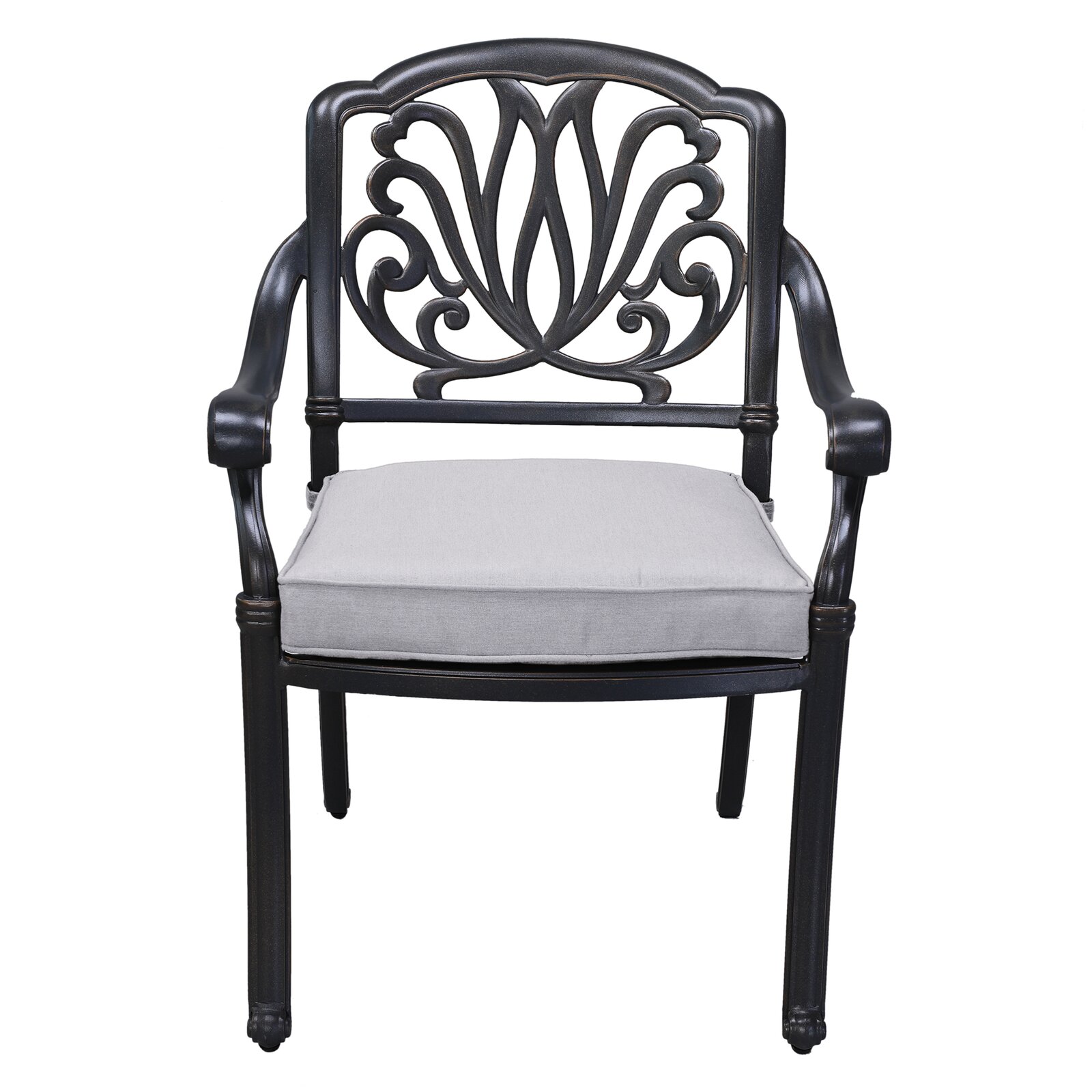Kilmer Patio Dining Chair with Cushion, Seat 16" H, Stacking Yes
