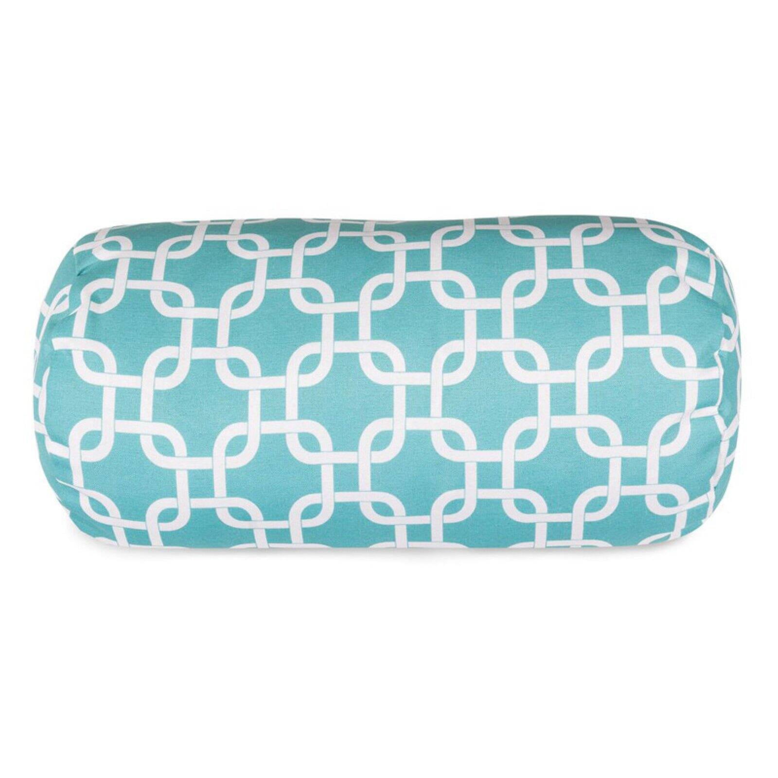 Majestic Home Goods Teal Links Indoor / Outdoor Bolster Pillow