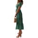 thumbnail image 5 of YUBNLVAE Vestido midi de manga corta de verano con estampado floral bohemio para mujer, 5 of 5