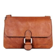 Jack Georges Voyager Hand-Stained Buffalo Leather Mini Crossbody Bag #7610 (Honey)