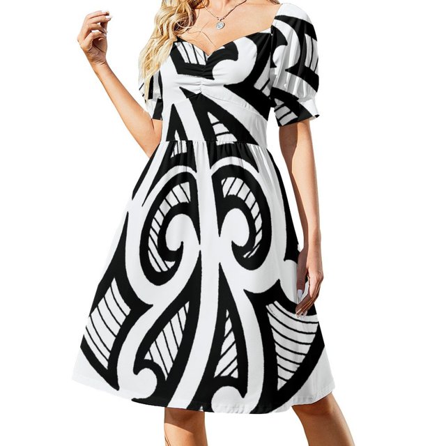 Vestido maorí de manga corta Vestidos elegantes Ropa de mujer Vestido elegante para invitada de boda Ropa de mujer Novedades de verano 2025 Vestido