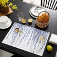 thumbnail image 3 of Navy Blue Polka Dots Placemats Set of 8, Vintage Abstract Art Watercolor Placemats for Dining Table, Place Mats for Kitchen Tabletop, Waterproof Wipeable Dining Table Mats Set, 3 of 9